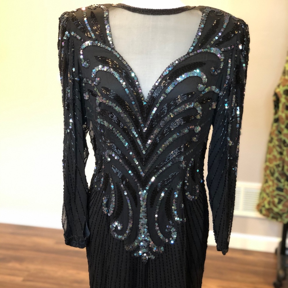 A.J. Bari Vintage Beaded Cocktail Dress